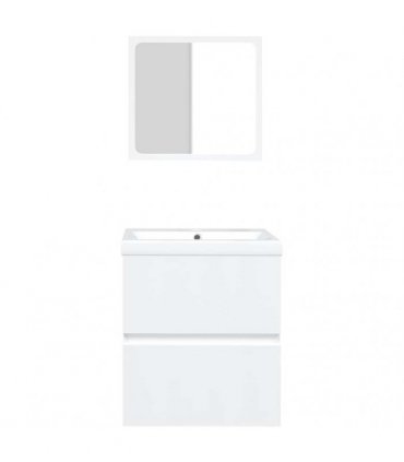 vidaXL Bathroom Sink Cabinet with Basin and Mirror White