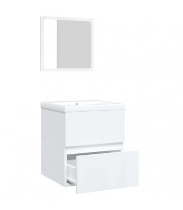 vidaXL Bathroom Sink Cabinet with Basin and Mirror White
