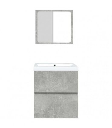 vidaXL Bathroom Sink Cabinet with Basin and Mirror Concrete Grey