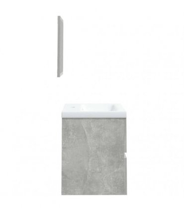 vidaXL Bathroom Sink Cabinet with Basin and Mirror Concrete Grey