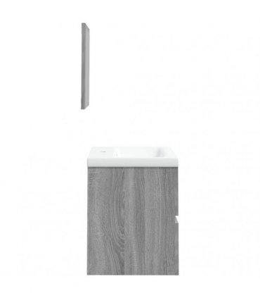 vidaXL Bathroom Sink Cabinet with Basin and Mirror Grey Sonoma