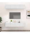 vidaXL 4 Piece TV Cabinet Set White 80x30x30 cm Engineered Wood