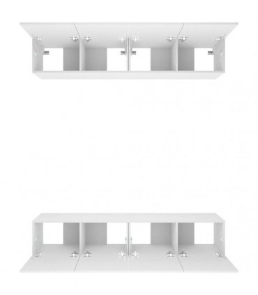 vidaXL 4 Piece TV Cabinet Set White 80x30x30 cm Engineered Wood