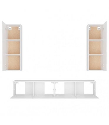 vidaXL 4 Piece TV Cabinet Set White Engineered Wood