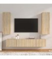 vidaXL 4 Piece TV Cabinet Set Sonoma Oak Engineered Wood