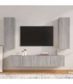 vidaXL 4 Piece TV Cabinet Set Grey Sonoma Engineered Wood