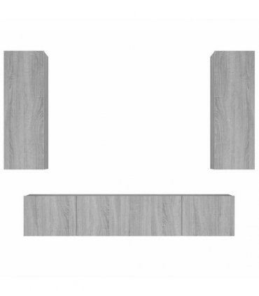 vidaXL 4 Piece TV Cabinet Set Grey Sonoma Engineered Wood
