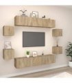 vidaXL 8 Piece TV Cabinet Set Sonoma Oak Engineered Wood