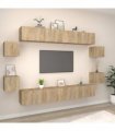 vidaXL 8 Piece TV Cabinet Set Sonoma Oak Engineered Wood