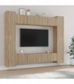 vidaXL 8 Piece TV Cabinet Set Sonoma Oak Engineered Wood