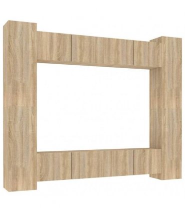 vidaXL 8 Piece TV Cabinet Set Sonoma Oak Engineered Wood