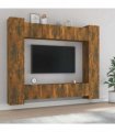 vidaXL 8 Piece TV Cabinet Set Smoked Oak Engineered Wood