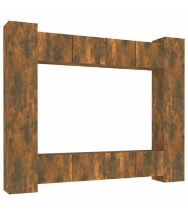 vidaXL 8 Piece TV Cabinet Set Smoked Oak Engineered Wood