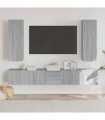 vidaXL 5 Piece TV Cabinet Set Grey Sonoma Engineered Wood