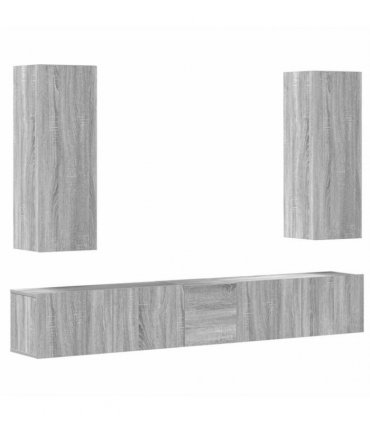 vidaXL 5 Piece TV Cabinet Set Grey Sonoma Engineered Wood