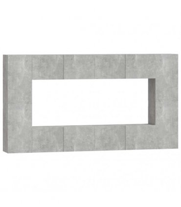 vidaXL 8 Piece TV Cabinet Set Concrete Grey Engineered Wood