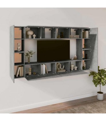 vidaXL 8 Piece TV Cabinet Set Concrete Grey Engineered Wood