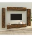 vidaXL 8 Piece TV Cabinet Set Smoked Oak Engineered Wood