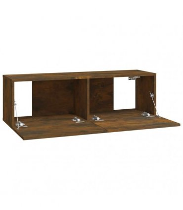 vidaXL 8 Piece TV Cabinet Set Smoked Oak Engineered Wood