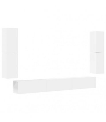 vidaXL 7 Piece TV Cabinet Set White Engineered Wood