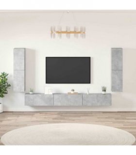 vidaXL 7 Piece TV Cabinet Set Concrete Grey Engineered Wood