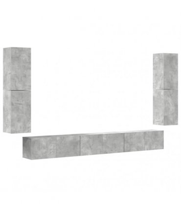 vidaXL 7 Piece TV Cabinet Set Concrete Grey Engineered Wood