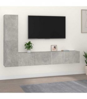 vidaXL 4 Piece TV Cabinet Set Concrete Grey Engineered Wood