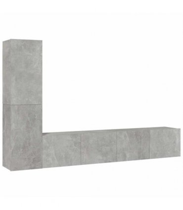 vidaXL 4 Piece TV Cabinet Set Concrete Grey Engineered Wood