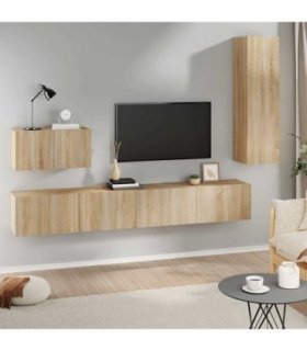 vidaXL 4 Piece TV Cabinet Set Sonoma Oak Engineered Wood