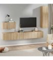 vidaXL 4 Piece TV Cabinet Set Sonoma Oak Engineered Wood
