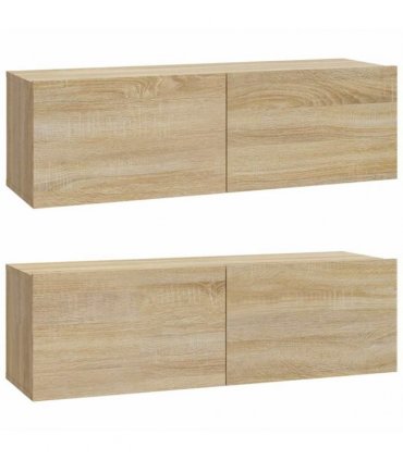 vidaXL 4 Piece TV Cabinet Set Sonoma Oak Engineered Wood