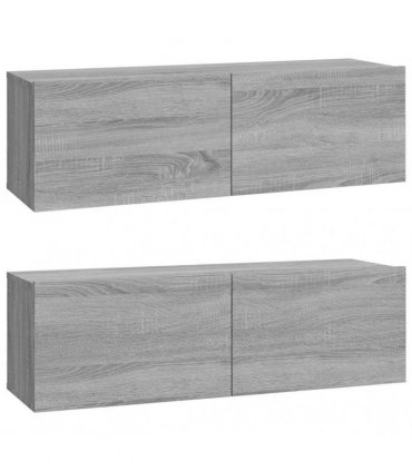 vidaXL 4 Piece TV Cabinet Set Grey Sonoma Engineered Wood
