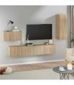 vidaXL 4 Piece TV Cabinet Set Sonoma Oak Engineered Wood