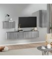 vidaXL 4 Piece TV Cabinet Set Grey Sonoma Engineered Wood