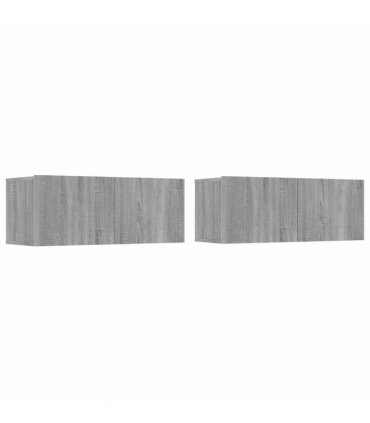 vidaXL 4 Piece TV Cabinet Set Grey Sonoma Engineered Wood