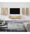 vidaXL 6 Piece TV Cabinet Set Sonoma Oak Engineered Wood