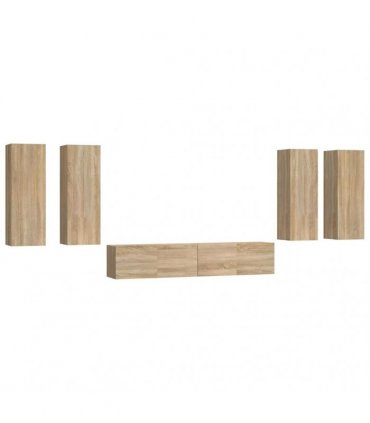 vidaXL 6 Piece TV Cabinet Set Sonoma Oak Engineered Wood