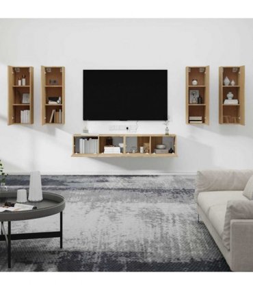vidaXL 6 Piece TV Cabinet Set Sonoma Oak Engineered Wood