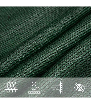 vidaXL Sunshade Sail 160 g/m² Dark Green 4x4 m HDPE