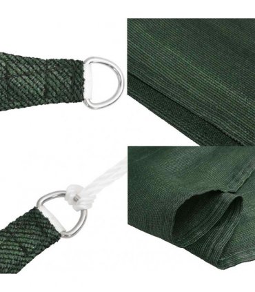 vidaXL Sunshade Sail 160 g/m² Dark Green 4x4 m HDPE