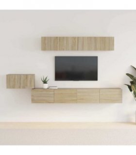 vidaXL 5 Piece TV Cabinet Set Sonoma Oak Engineered Wood