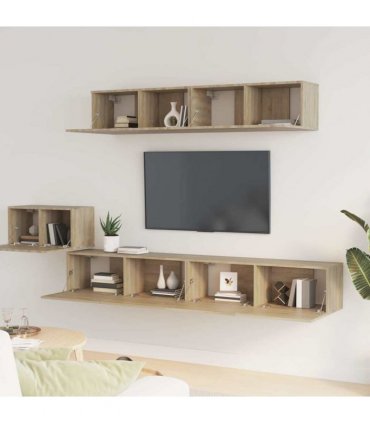 vidaXL 5 Piece TV Cabinet Set Sonoma Oak Engineered Wood
