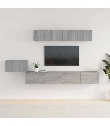 vidaXL 5 Piece TV Cabinet Set Grey Sonoma Engineered Wood