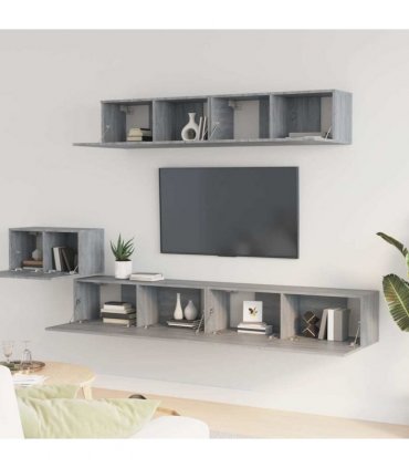 vidaXL 5 Piece TV Cabinet Set Grey Sonoma Engineered Wood