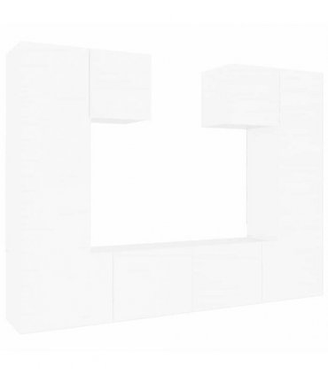 vidaXL 6 Piece TV Cabinet Set White Engineered Wood