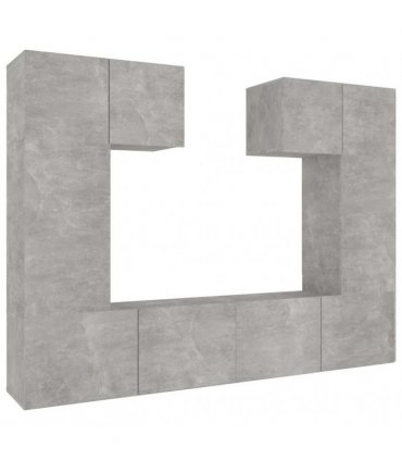 vidaXL 6 Piece TV Cabinet Set Concrete Grey Engineered Wood