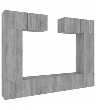 vidaXL 6 Piece TV Cabinet Set Grey Sonoma Engineered Wood