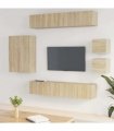 vidaXL 8 Piece TV Cabinet Set Sonoma Oak Engineered Wood