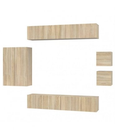 vidaXL 8 Piece TV Cabinet Set Sonoma Oak Engineered Wood