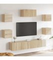 vidaXL 7 Piece TV Cabinet Set Sonoma Oak Engineered Wood